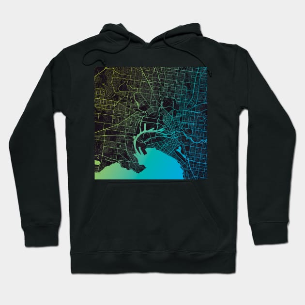 Melbourne Map Hoodie by polliadesign